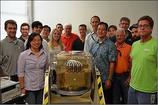 Figure 2: Photo of the GEMSat/ELaNa-2 secondary payload along with all team members (image credit: GEMSat Team)