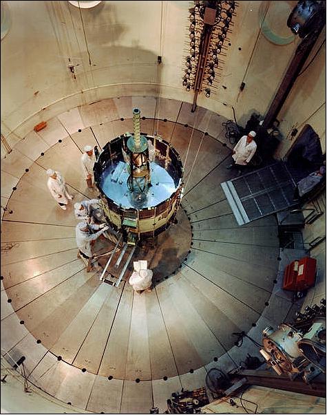 Figure 2: Photo of the ISEE-3 spacecraft during test and integration at GSFC (image credit: NASA)