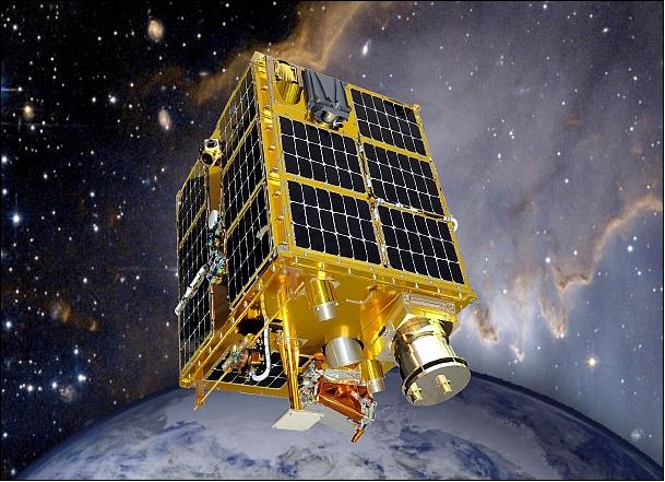 Figure 1: Artist's rendition of the FASTSat-HSV spacecraft in orbit (image credit: NASA)