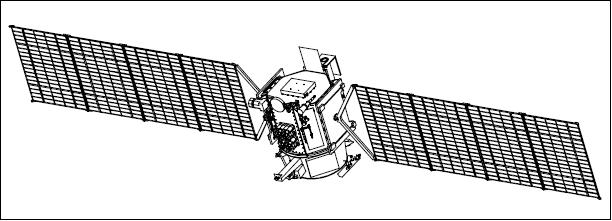 Figure 3: Illustration of the deployed DS1 spacecraft (image credit: NASA/JPL)