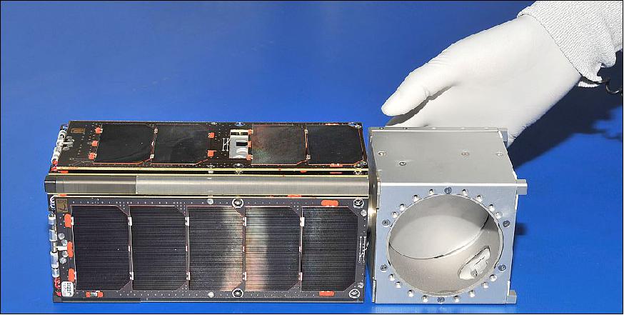 Figure 7: Photo of the MicroMAS-1 flight unit (image credit: MIT/LL)