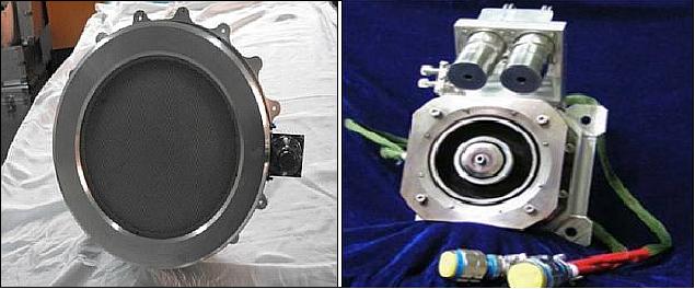 Figure 10: Photo of the Xe-ion thruster cathode (left) and of the Hall thruster cathode (right), image credit: DFHSat