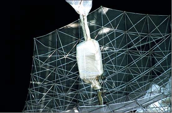 Figure 6: Photo of a portion of the Travers radar antenna as seen form the STS-79 Shuttle flight in Sept. 1996 (image credit: NASA)