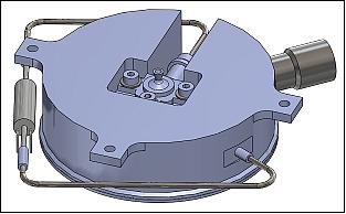 Figure 6: SSTL-heritage resistojet embedded in a custom propellant tank (image credit: SSTL)