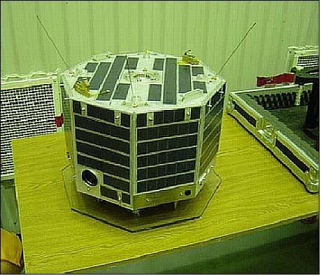 Figure 3: Photo of the UniSat-2 microsatellite at Baikonur (image credit: GAUSS)