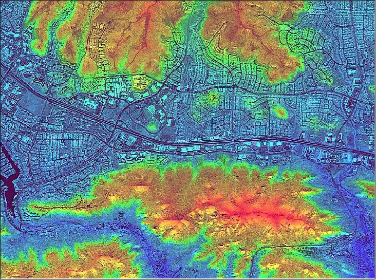 Figure 8: GeoSAR dataset acquired near Thousand Oaks, CA (image credit: Fugro)