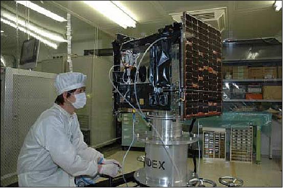 Figure 3: Testing of the INDEX/REIMEI microsatellite (image credit: JAXA/ISAS)