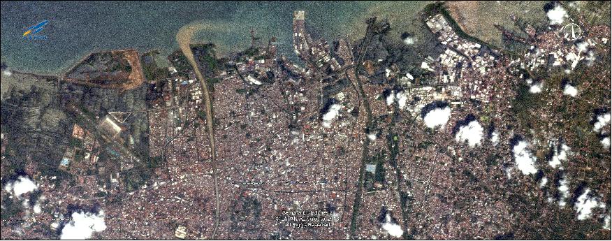 Figure 7: LAPAN-A2 image of Semarang, Indonesia, a city with a population of 1.8 million on the north coast of the island of Java, The image was acquired in 2016 (image credit: LAPAN)