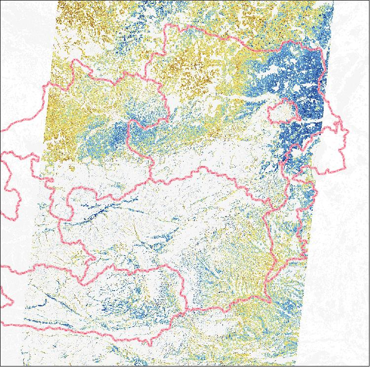 Figure 9: Surface Soil Moisture (SSM) from Sentinel-1 over Austria released on September 20th 2015 (image credit: CGLS)
