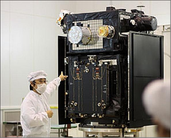 Figure 7: The ERG satellite in the clean room of the M rocket launch site (image credit: JAXA) 7)