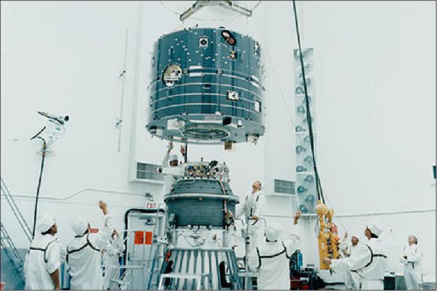 Figure 3: Photo of the GEOTAIL spacecraft at integration (image credit: JAXA)