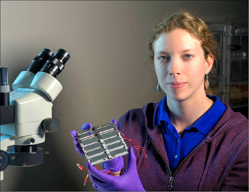 Figure 6: Principal Investigator Allison Evans has repurposed an old thermal-control technology specifically for the increasingly popular CubeSat platform (image credit: NASA, W. Hrybyk)