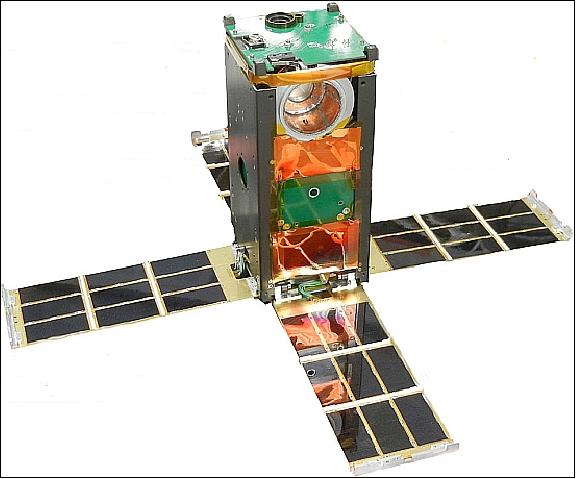 Figure 7: Photo of the assembled CXBN CubeSat in deployed configuration (image credit: MSU)
