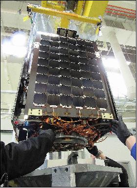 Figure 2: The Harbinger satellite during ground testing (image credit: York Space Systems)