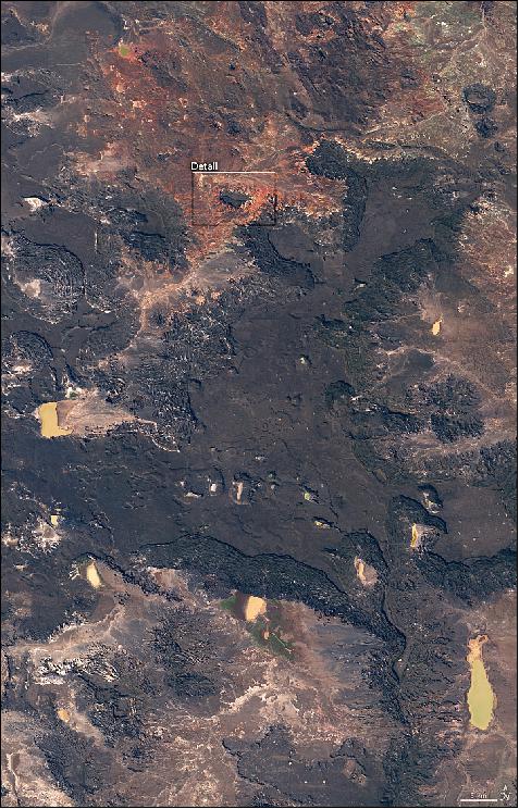 Figure 7: Context view of OLI on Landsat-8 showing the landscape in the Chubut Province (image credit: NASA Earth Observatory, image by Lauren Dauphin, using Landsat data from the U.S. Geological Survey. Story by Kathryn Hansen)
