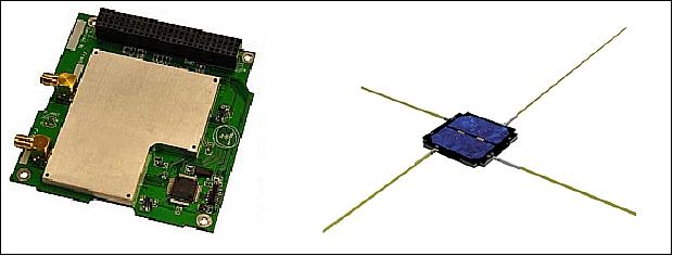 Figure 11: Photo og the He-100 radio (left) and the deployable CDUV antenna (right), image credit: UTA