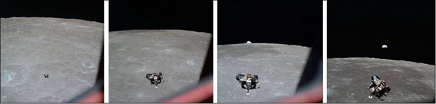 Figure 23: Sequence of images taken by Collins in Columbia showing Eagle's approach for docking (image credit: NASA)
