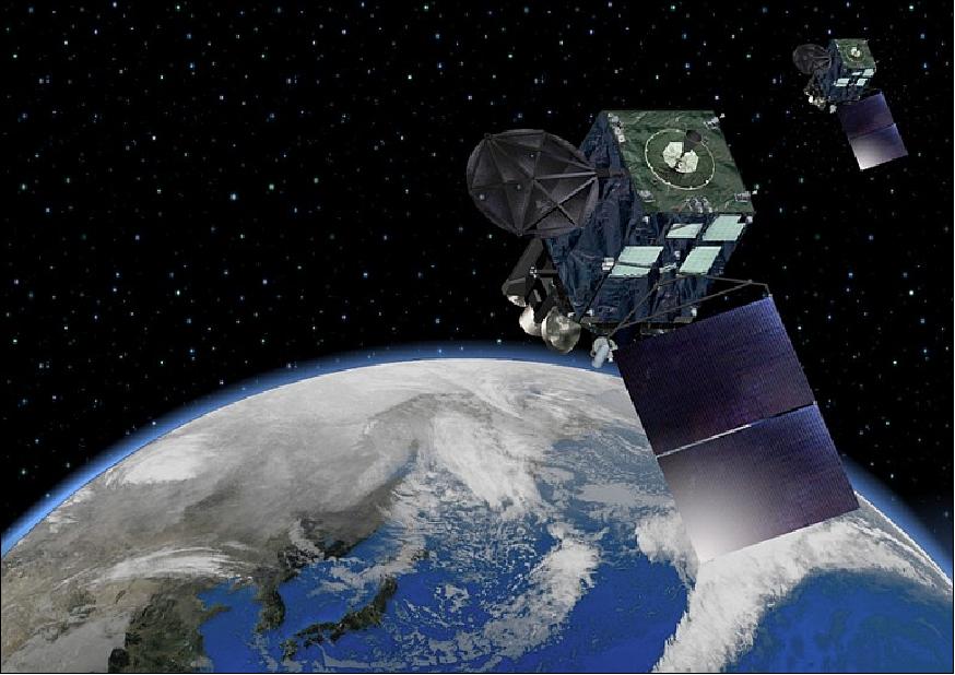 Figure 3: Artist's rendition of the deployed Himawari-8 spacecraft (image credit: JMA)