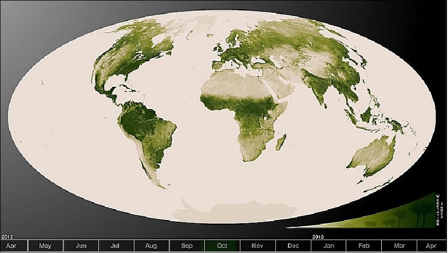 Figure 90: Vegetation as seen by Suomi NPP (image credit: NASA/NOAA)