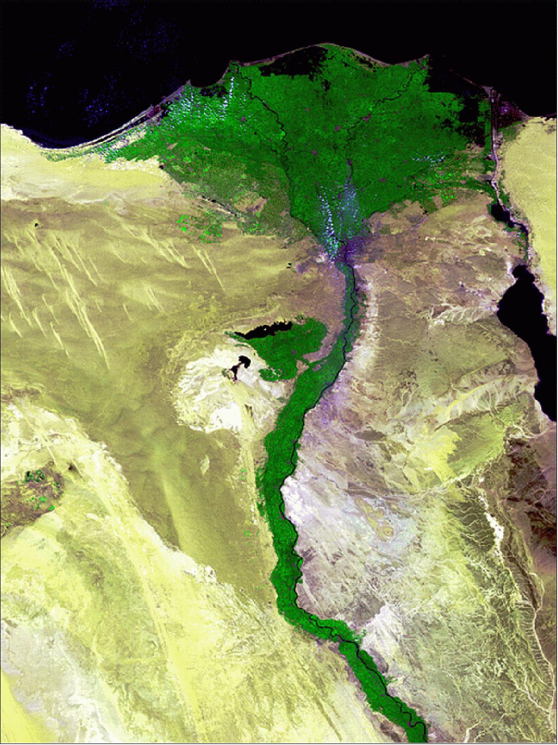 Figure 61: The Nile Delta in Egypt, acquired by PROBA-V on March 24, 2014 (image credit: ESA, VITO)