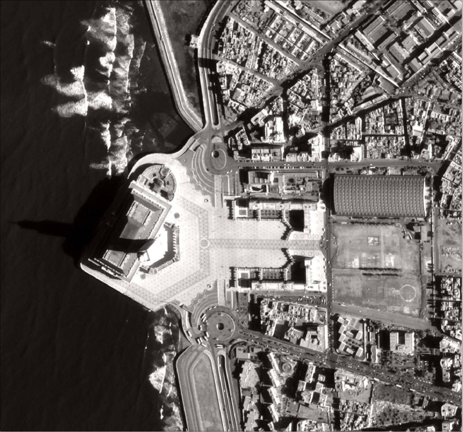 Figure 37: Three days after its launch, Pleiades-1A returned this image of the Hassan II Mosque in Casablanca, Morocco (image credit: CNES, Astrium, Ref. 71)