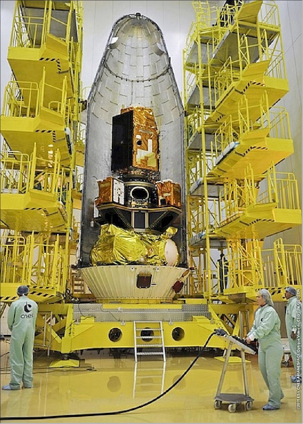Figure 8: Photo of the flight payloads in the integration facility in the Kourou Spaceport (image credit: Arianespace)