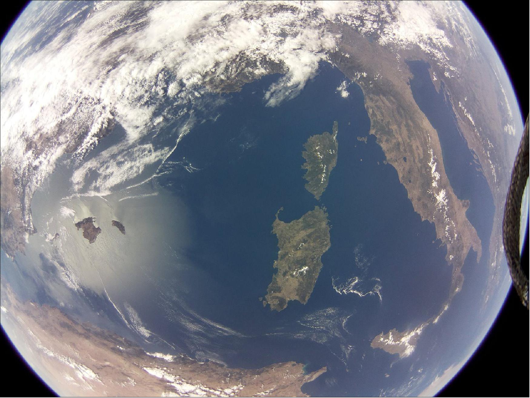 Figure 5: Image of the Mediterranean acquired by the commercial grade Raspberry Pi camera on board SSTL’s DoT-1 satellite on August 19, 2019 (image credit: SSTL) 4)