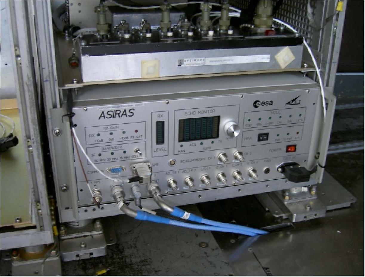 Figure 4: The ASIRAS instrument on the aircraft (image credit: RST)
