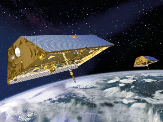 GRACE satellites in space