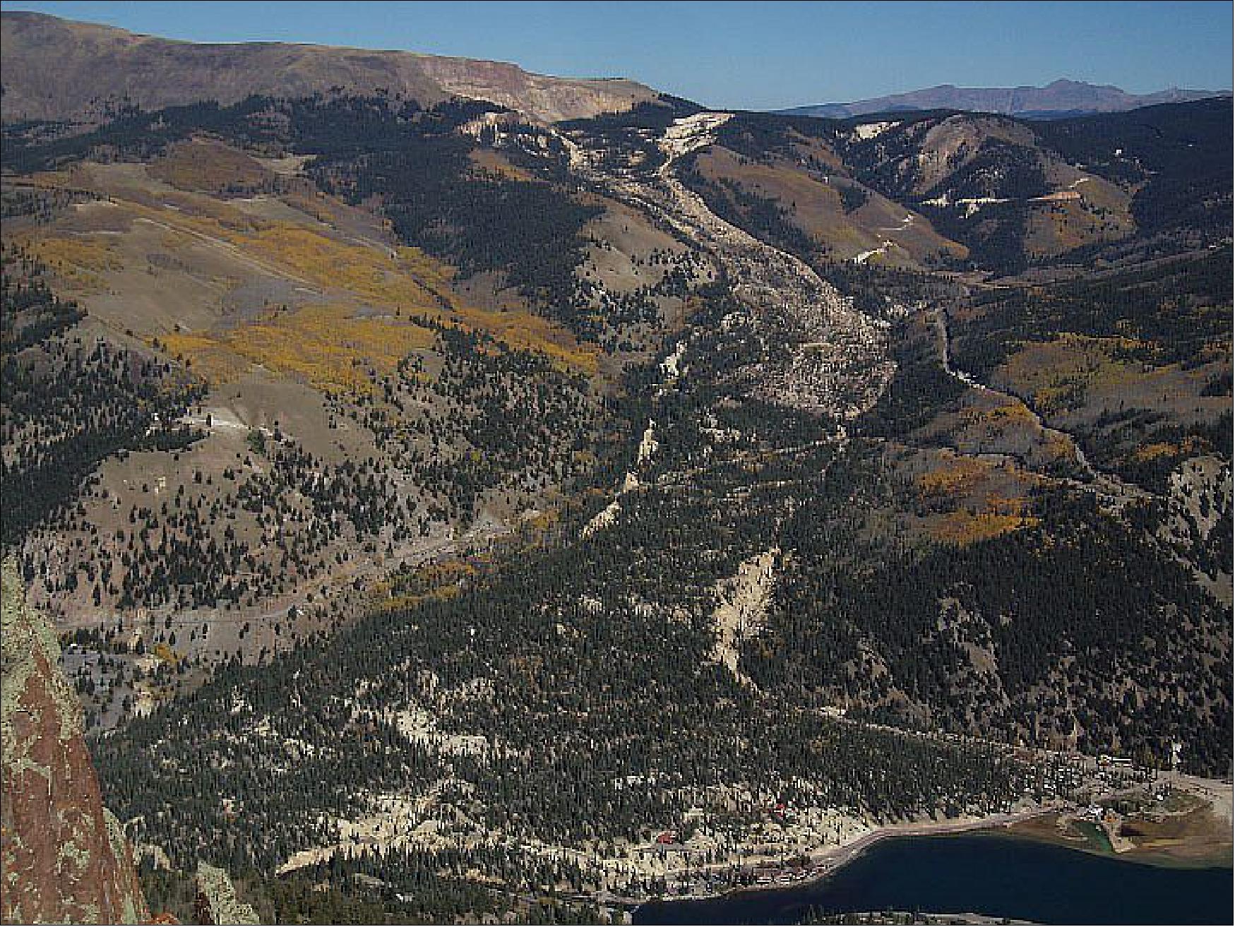 Figure 9: The photograph shows the Slumgullion Landslide as observed by Bill Schulz of USGS (image credit: NASA Earth Observatory)
