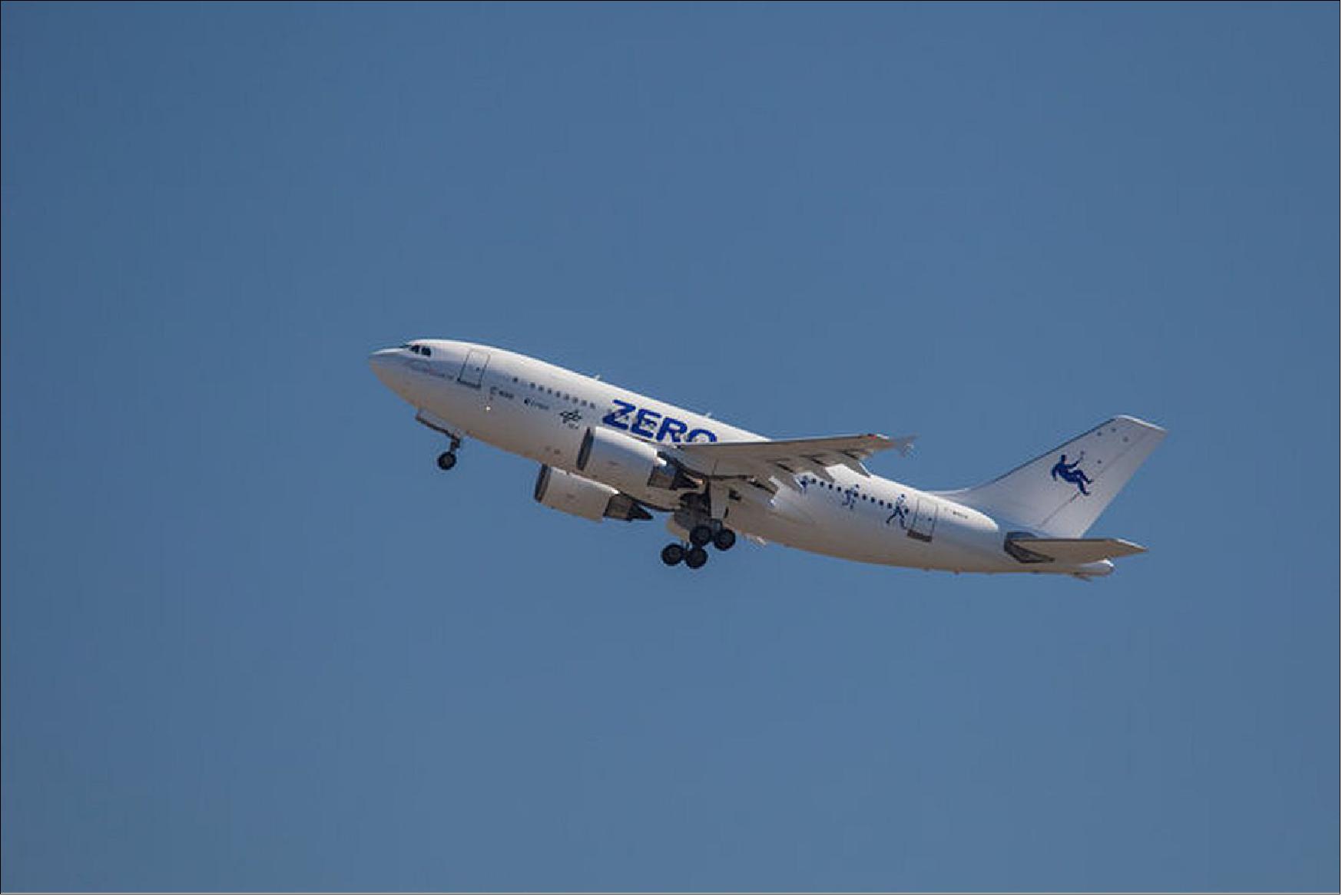 Figure 42: Photo of the refitted Airbus A310 aircraft after take-off for a test-flight for weightless research (image credit: ESA) 36)