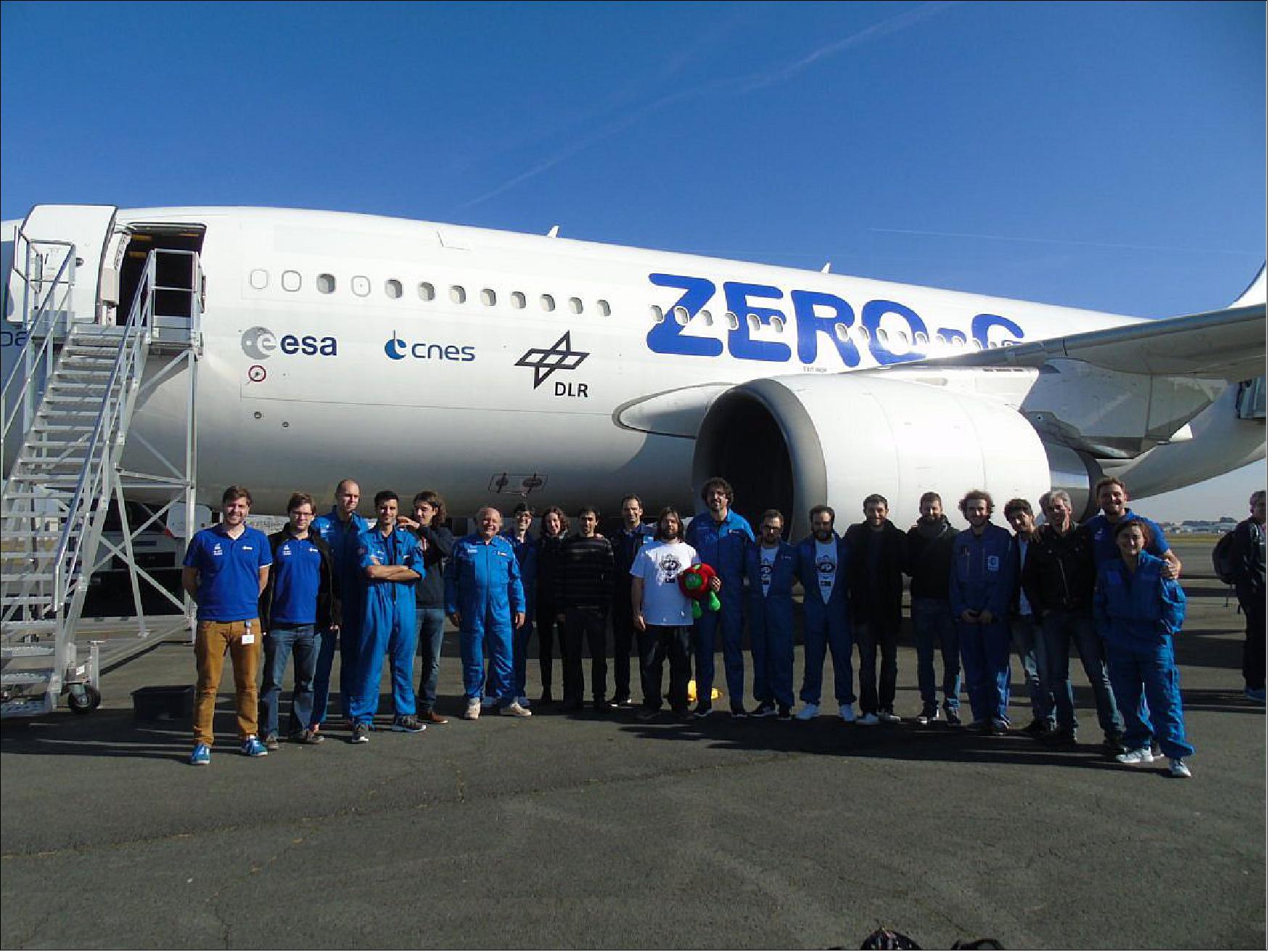 Figure 24: The entire team of Fly Your Thesis! 2016 poses in front of Novespace’s A310 also known as ZERO-G (image credit: ESA)