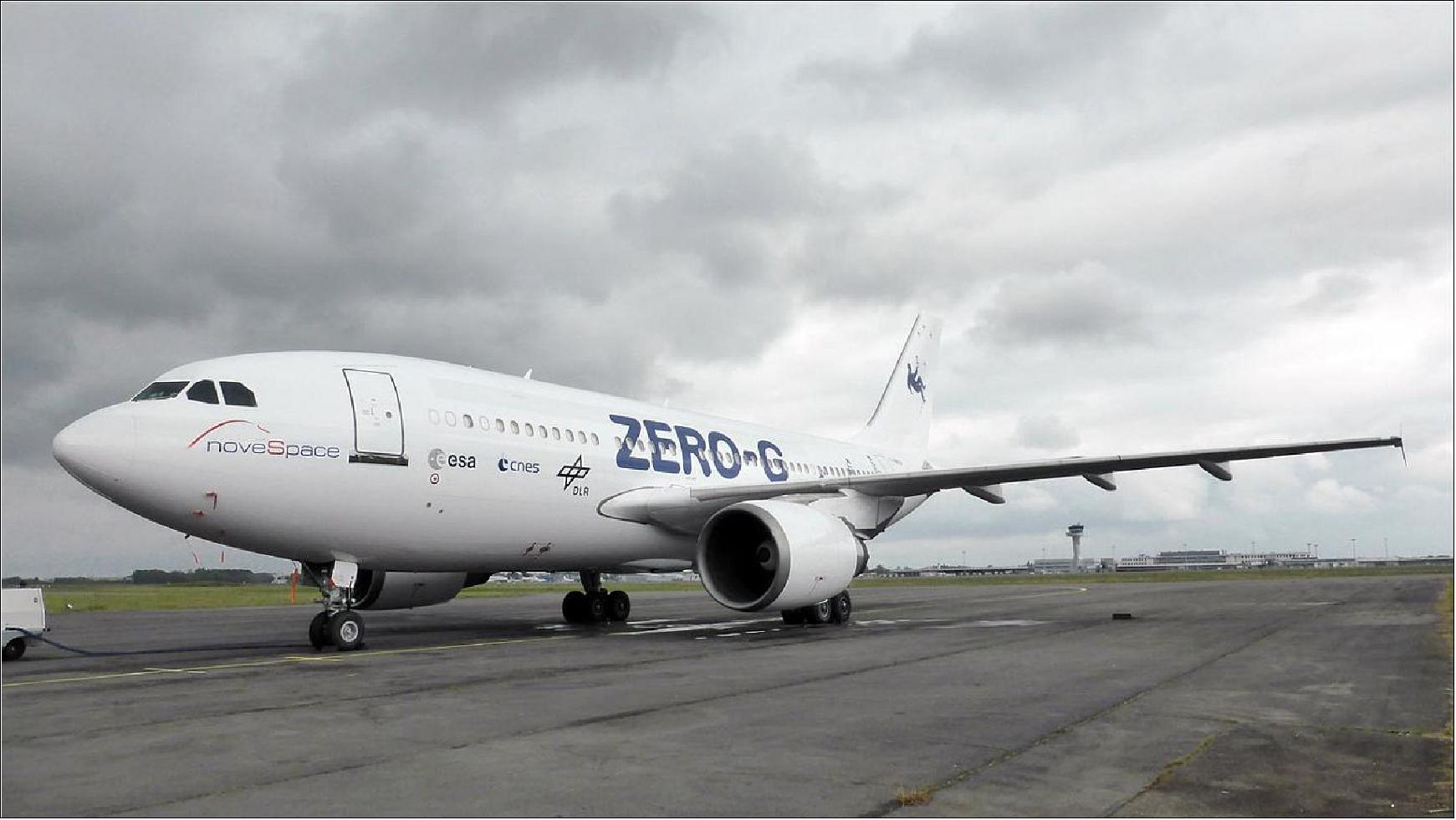Figure 1: Photograph of the newly refitted Airbus Zero-G A310 aircraft and ready for its first flight for weightless research (image credit: ESA, CNES, DLR)