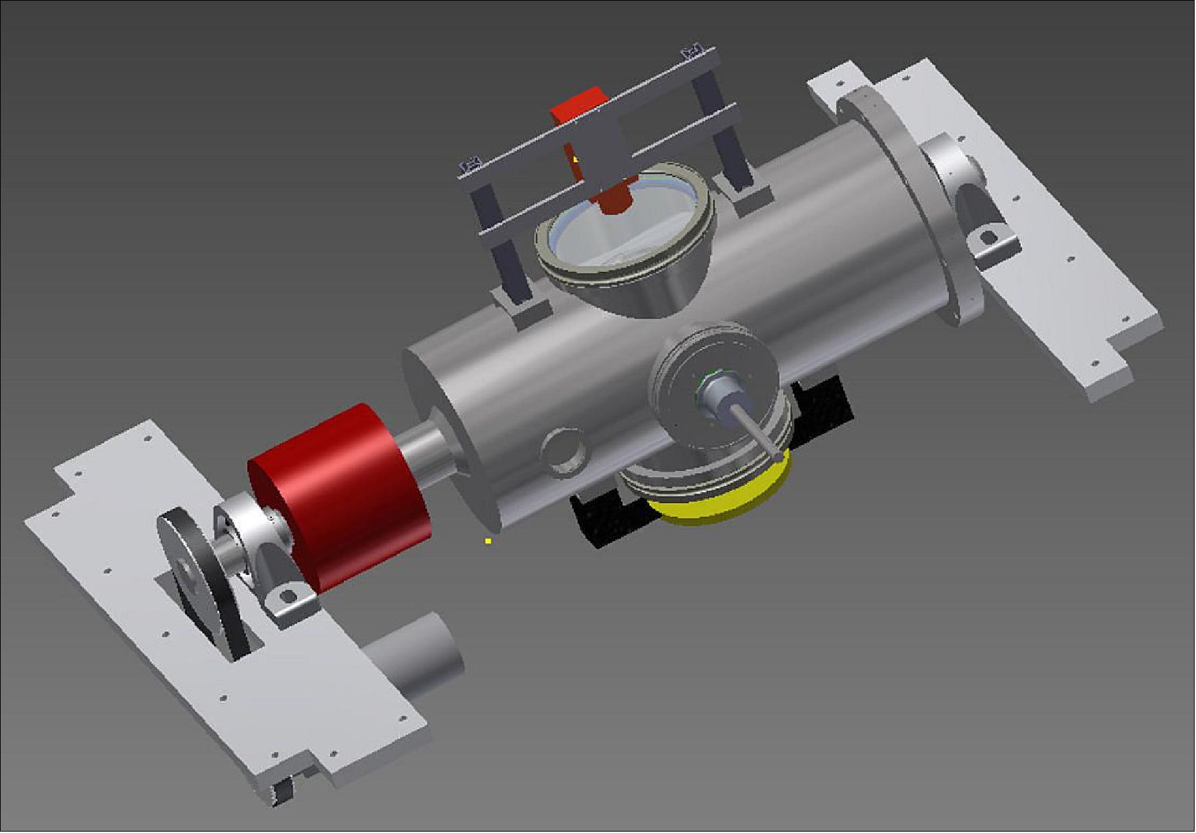 Figure 33: CAD - model of the vacuum chamber used to simulate Martian atmosphere. The chamber is rotated to create different g-levels (image credit: Anemoi4 Team)