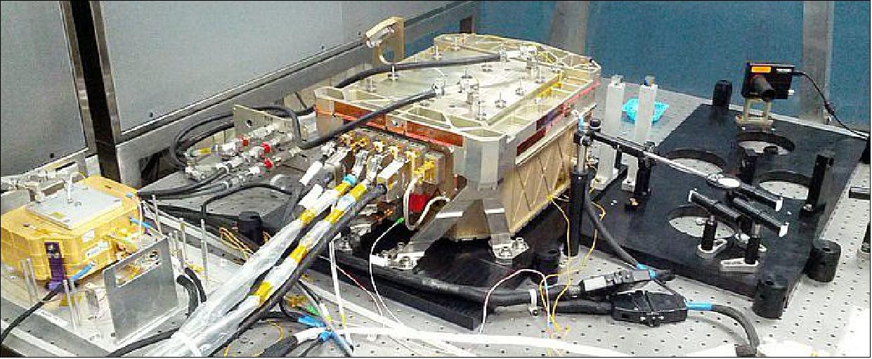 Figure 80: The completed ADM-Aeolus laser under testing at Selex-ES (image credit: Selex-ES)