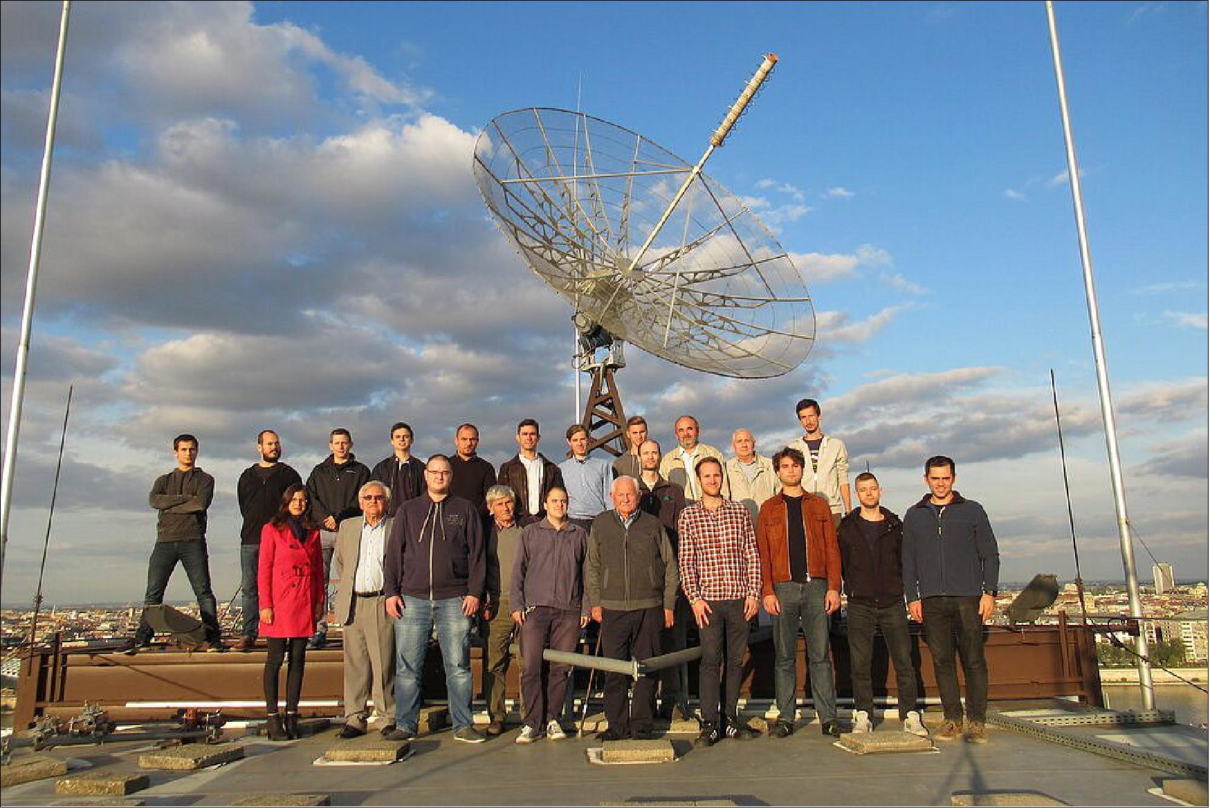 Figure 2: The SMOG team formed of Lecturers and Students from BME University, Hungery (image credit: BME, Alba Orbital)