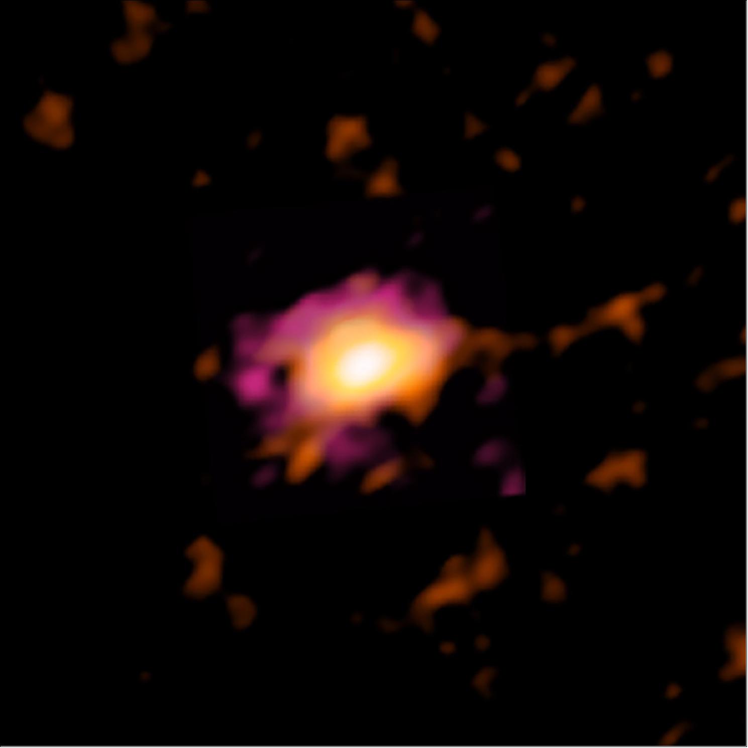 Figure 64: ALMA radio image of the Wolfe Disk, seen when the universe was only ten percent of its current age (image credit: ALMA (ESO/NAOJ/NRAO), M. Neeleman; NRAO/AUI/NSF, S. Dagnello)