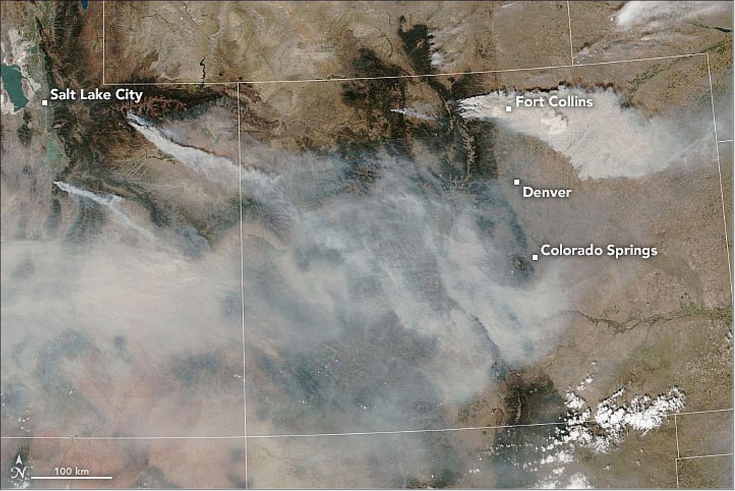 Figure 63: Fires acquired by Aqua and NOAA-20 on 7 September 2020 in the Western US (NASA Earth Observatory)