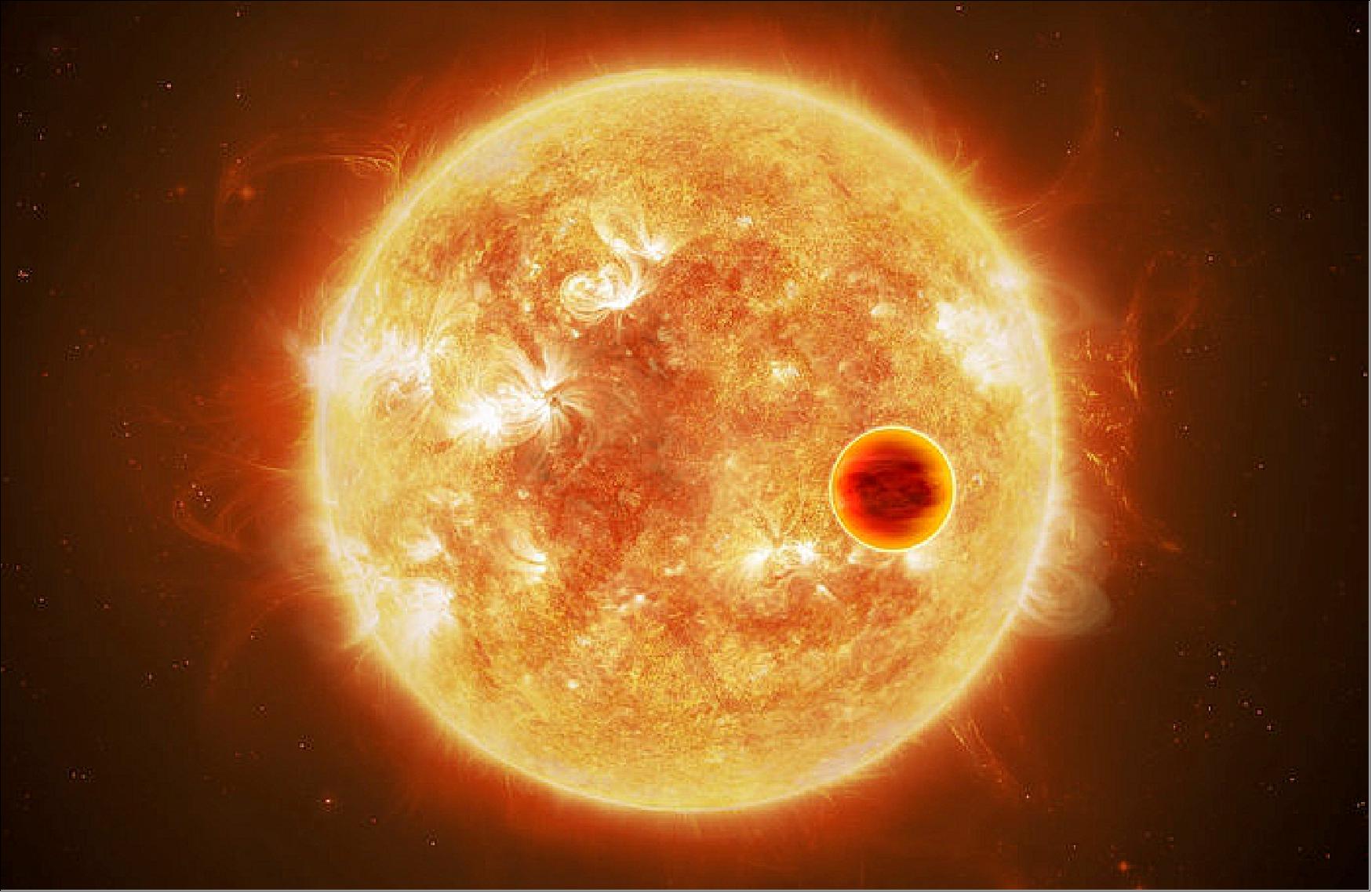 Figure 1: A hot planet transits in front of its parent star in this artist impression of an exoplanet system (image credit: ESA/ATG medialab, CC BY-SA 3.0 IGO)