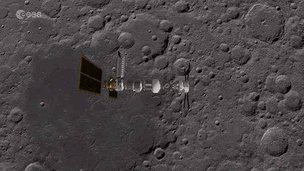 Figure 7: An Orion spacecraft docked with the lunar outpost called the Gateway. The Gateway is the next structure to be launched by the partners of the International Space Station. - During the 2020s, it will be assembled and operated in the vicinity of the Moon, where it will move between different orbits and enable the most distant human space missions ever attempted. - Placed farther from Earth than the current Space Station the Gateway will offer a staging post for missions to the Moon and Mars. Its flight path is a highly-elliptical orbit around the Moon – bringing it both relatively close to the Moon’s surface but also far away making it easier to pick up astronauts and supplies from Earth – around a five-day trip. - The Gateway will weigh around 40 tonnes and will consist of a service module, a communications module, a connecting module, an airlock for spacewalks, a place for the astronauts to live and an operations station to command the gateway’s robotic arm or rovers on the Moon. Astronauts will be able to occupy it for up to 90 days at a time (image credit: ESA)
