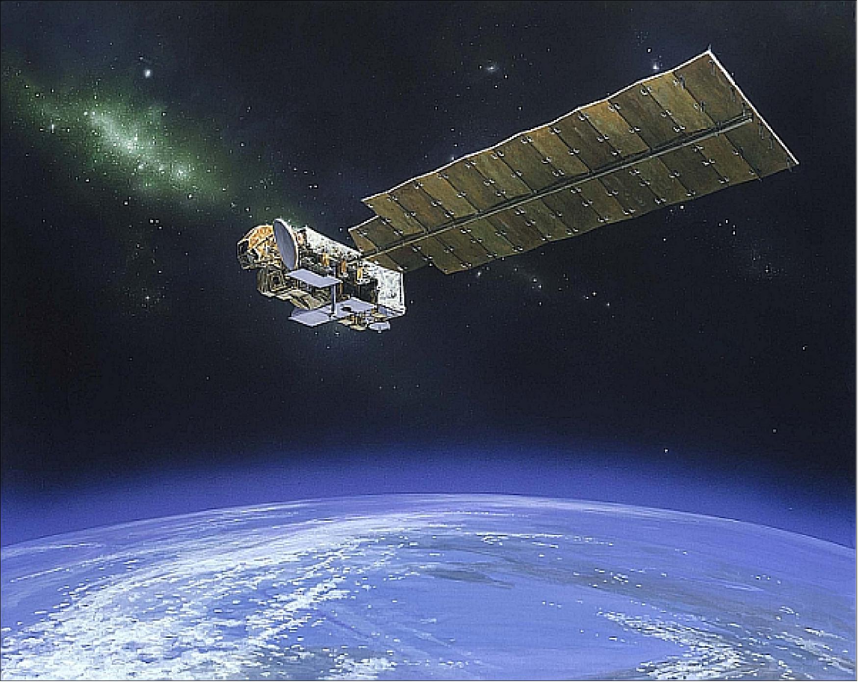 Figure 1: Artist's rendition of the Aura spacecraft )image credit: NGST)