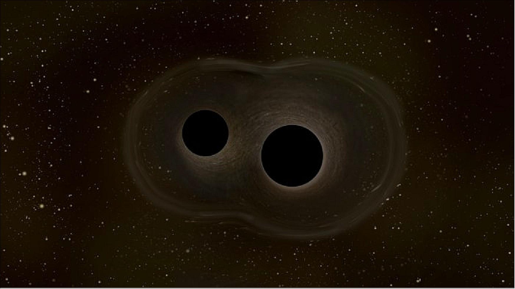 Figure 12: Two merging black holes (image credit: ESA)