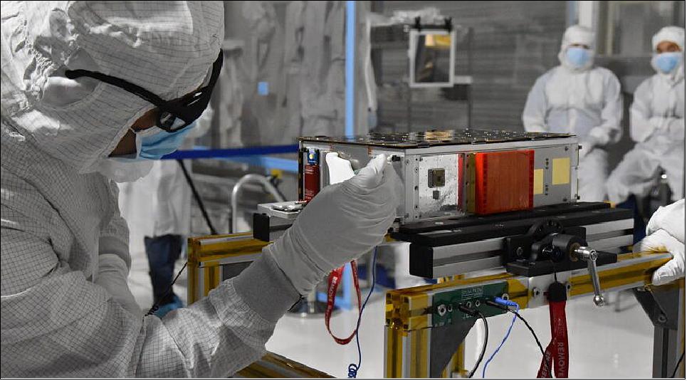 Figure 2: One of CesiumAstro's Cesium Mission 1 satellites undergoes final preparation for launch (image credit: CesiumAstro)
