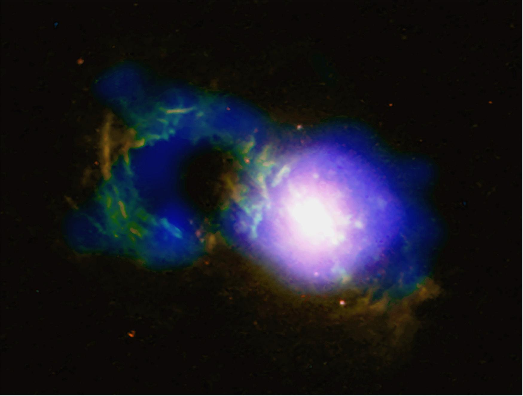 Figure 40: Composite optical/X-ray image of a storm raging in a cosmic tea cup(image credit: NASA/CXC/Univ. of Cambridge/G. Lansbury et al; Optical: NASA/STScI/W. Keel et al.)