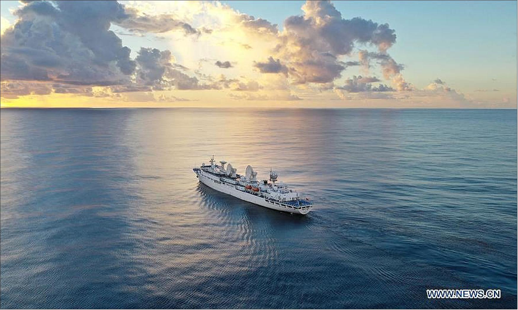 Figure 7: Aerial photo shows China's spacecraft tracking ship Yuanwang 3 sailing on the Pacific Ocean, on June 21, 2019 (image credit: Xinhua)