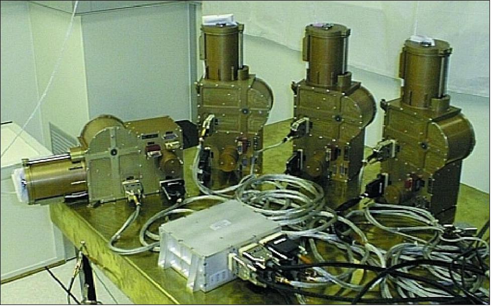 Figure 51: Illustration of the EFW experiment, 4 units and electronic boxes (image credit: ESA)