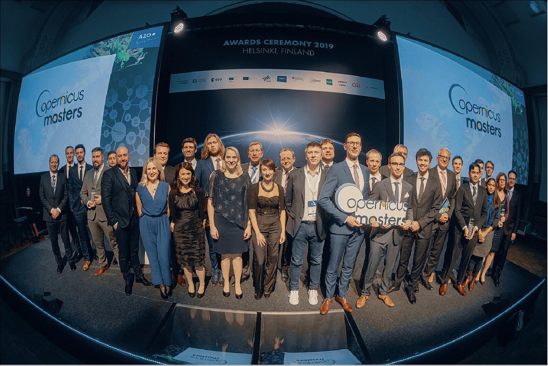 Figure 8: The victorious group of the 2019 edition of the Copernicus Masters took home prizes worth more than € 450,000 in total. These included cash, consulting, data packages and other assistance, designed to help the winners refine their ideas for a possible market launch at one of ESA’s BICs (Business Incubation Centers), image credit: AZO)