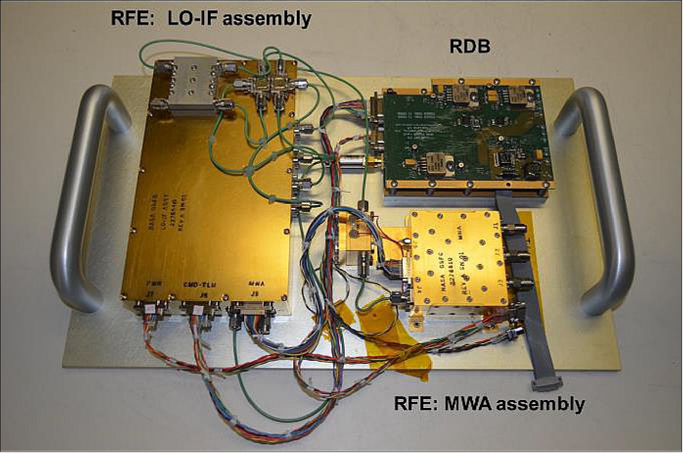 Figure 6: CubeRRT RFE and RDB subsystems, integrated for payload testing (image credit: CubeRRT Team)