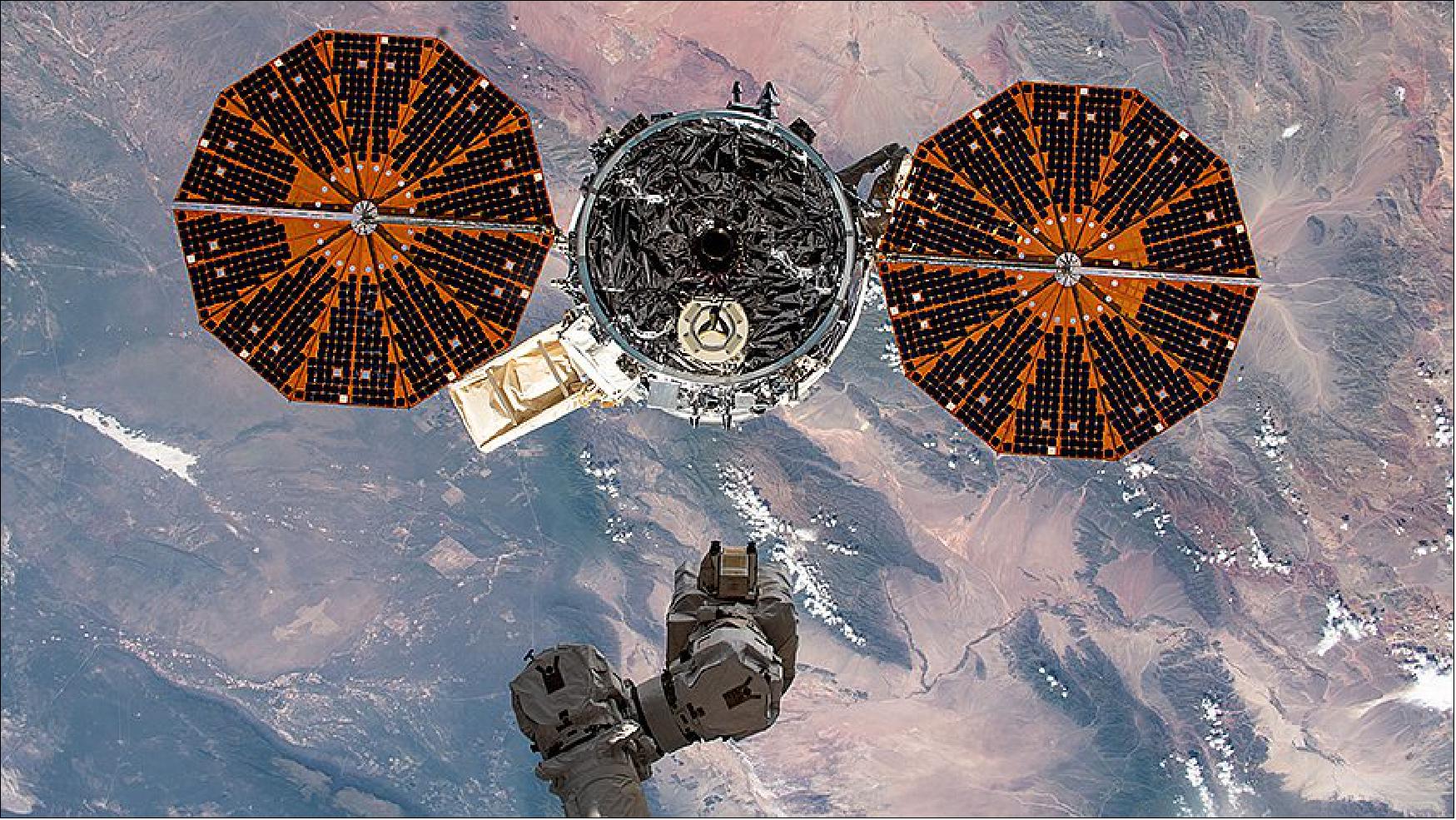 Figure 10: The S.S. Kalpana Chawla begins the second phase of its mission after leaving the International Space Station (image credit: NASA TV)