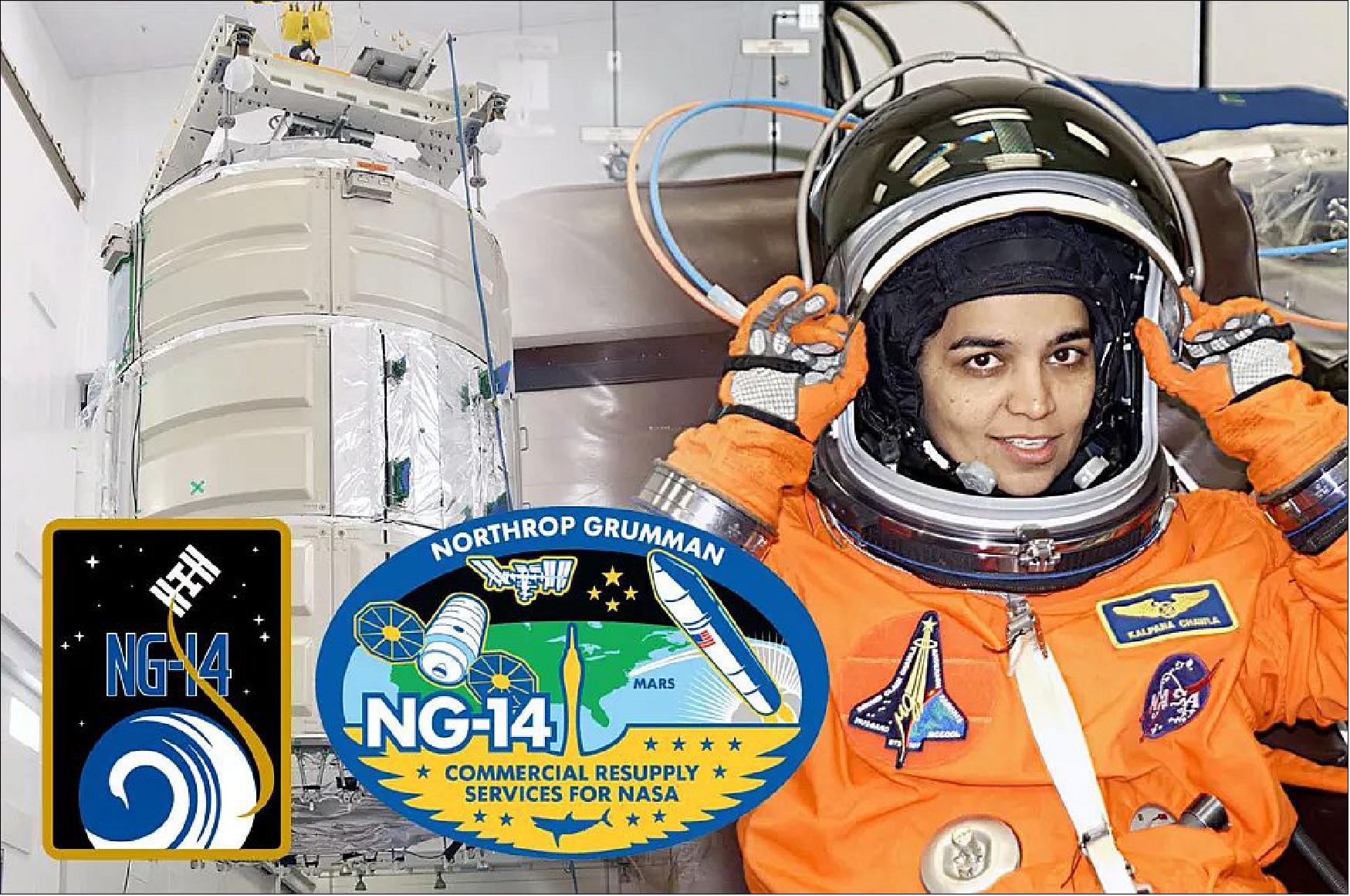 Figure 2: Northrop Grumman has announced that its next Cygnus capsule will be named the "S.S. Kalpana Chawla," in memory of the mission specialist who died with her six crewmates aboard the space shuttle Columbia in 2003.Kalpana Chawla was the first Indian-born woman and NASA astronaut to fly into space (image credit: Northrop Grumman/NASA/collectSPACE.com) 3)
